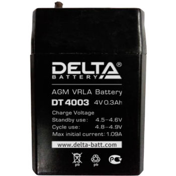Аккумулятор Pb DELTA 4V 300 mAh DT 4003
