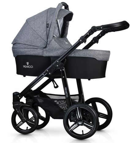 Детская коляска 2 в 1 Soft Denim Grey (на черном шасси)