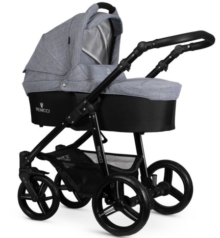 Детская коляска 2 в 1 Venicci Soft Med Grey (на черном шасси)