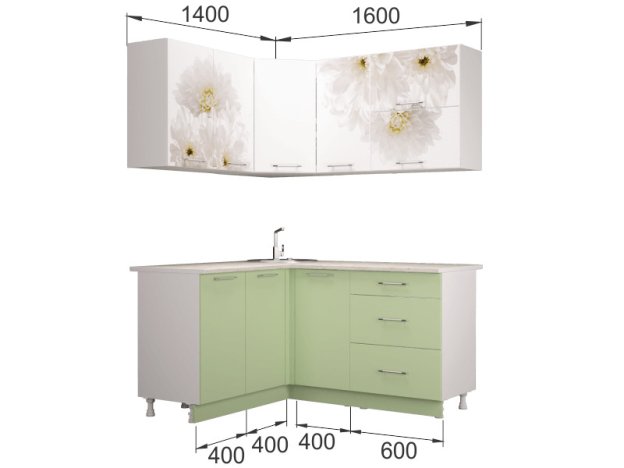 Кухня Флоренс Грин угловая