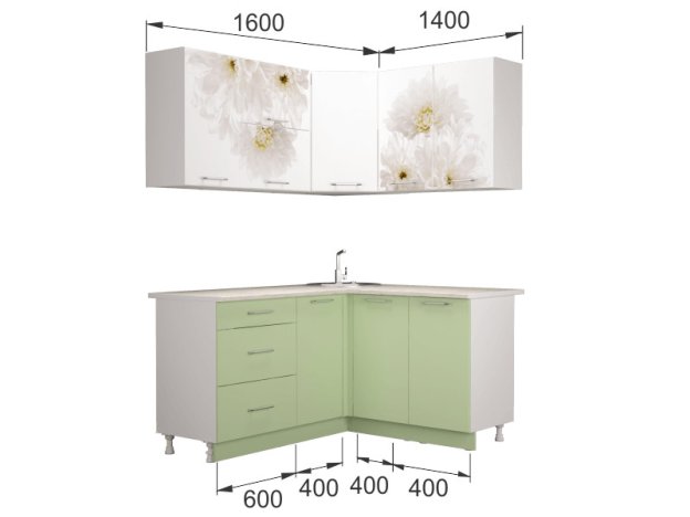 Кухня Флоренс Грин угловая