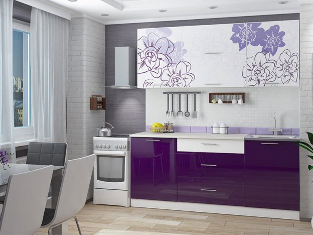 Кухня угловая Бордо Виолет