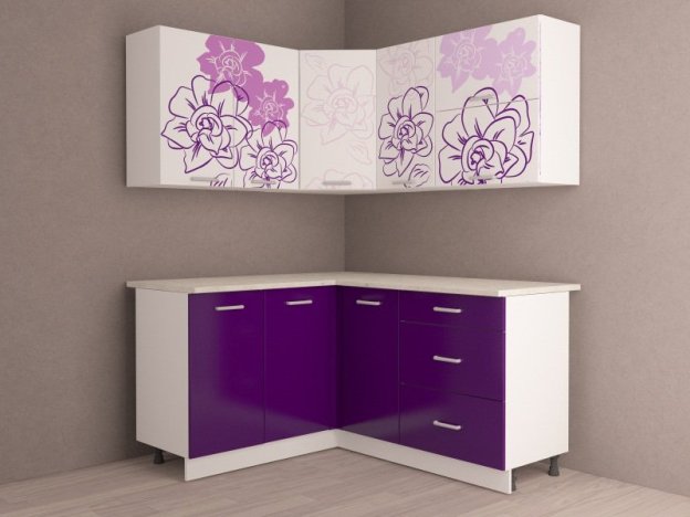 Кухня угловая Бордо Виолет