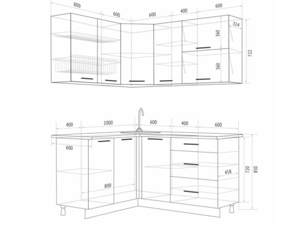 Кухня угловая Флоренс Скай
