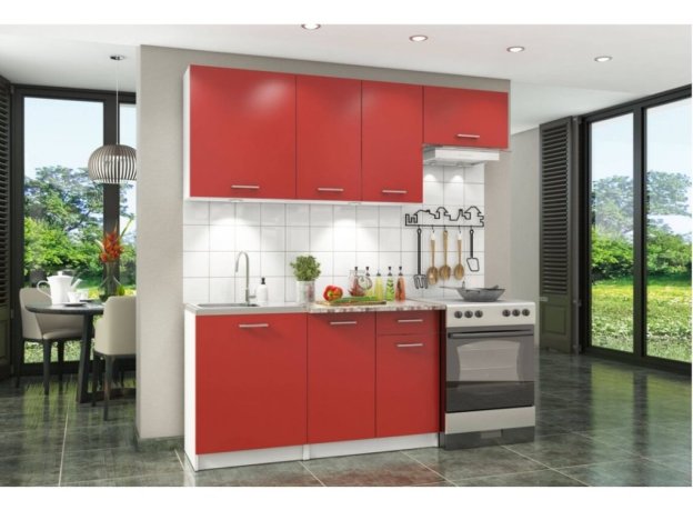 Кухонный гарнитур Бланка красный