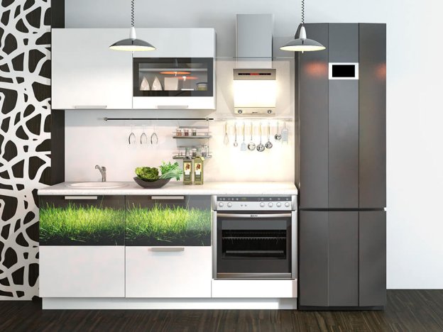 Кухонный гарнитур Фэнтези Белый универс, Грасс 1,8м