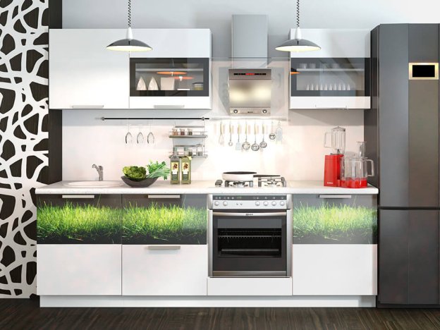 Кухонный гарнитур Фэнтези Белый универс, Грасс 2,4м