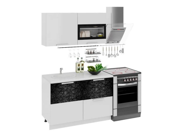 Кухонный гарнитур Фэнтези Белый универс, Лайнс 1,2м