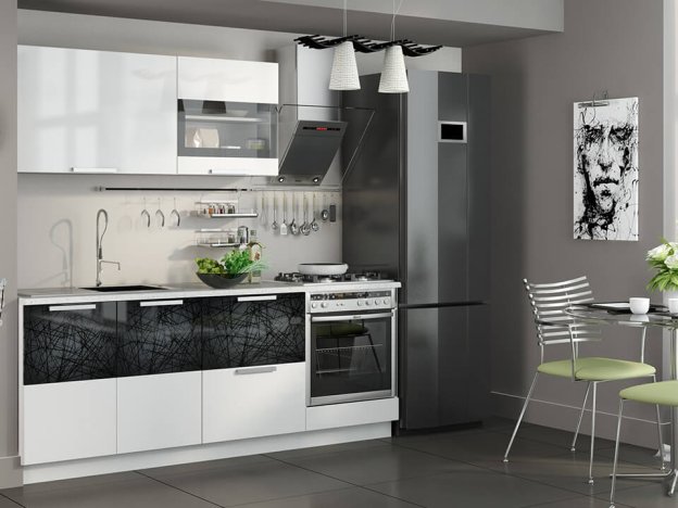 Кухонный гарнитур Фэнтези Белый универс, Лайнс 2,1м