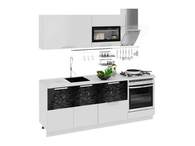 Кухонный гарнитур Фэнтези Белый универс, Лайнс 2,1м