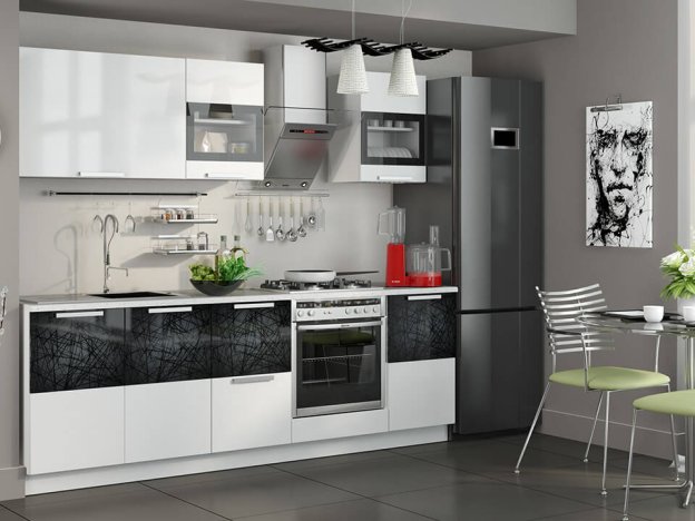 Кухонный гарнитур Фэнтези Белый универс, Лайнс 2,4м