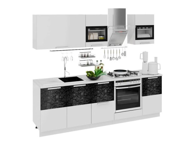 Кухонный гарнитур Фэнтези Белый универс, Лайнс 2,4м