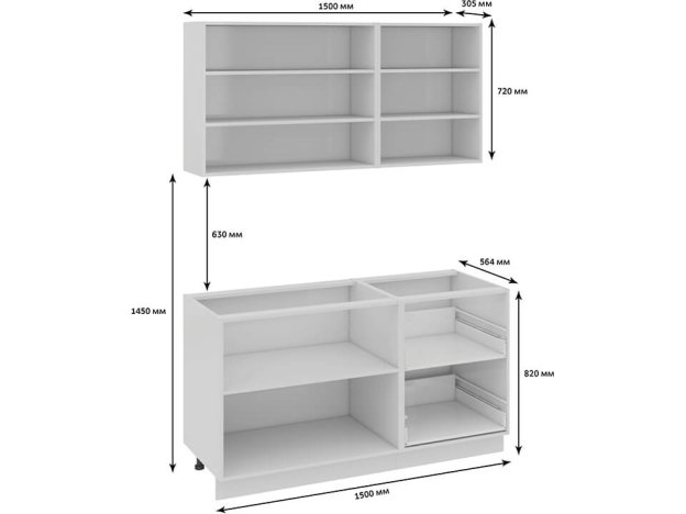 Кухонный гарнитур Фэнтези Вуд 1,5м