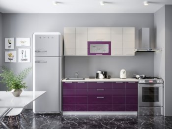 Кухонный гарнитур Соло 1800 Ваниль Баклажан
