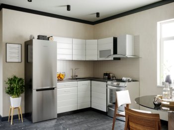 Кухонный гарнитур угловой Венеция МДФ Дым